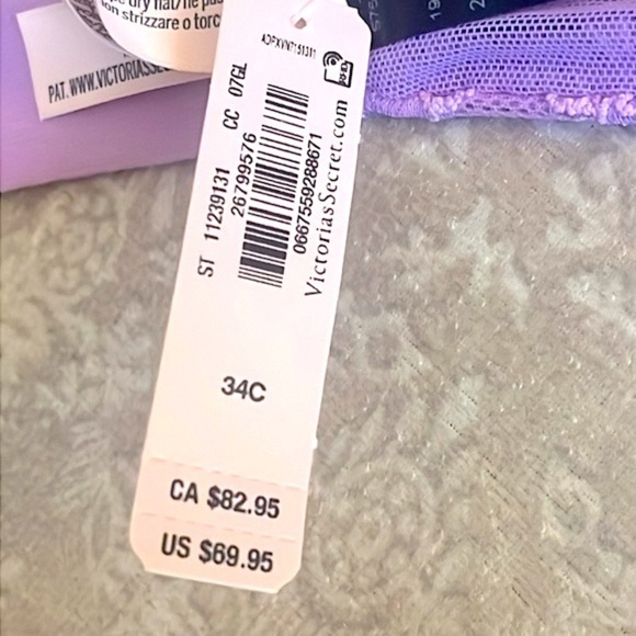 Brand New Victoria’s Secret Bombshell Plunge Lace Double Shine Strap Purple Bra - Picture 12 of 16